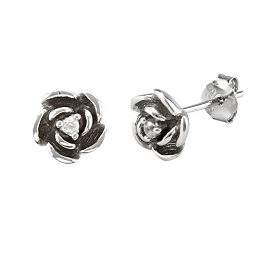 Serebra Jewelry Rosen Ohrstecker Ohrringe aus 925 Sterling-Silber Blume Garten Liebe von Serebra Jewelry