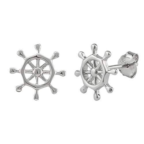 Serebra Jewelry Steuerrad Ruder Ohrstecker Ohrringe aus 925 Sterlingsilber von Serebra Jewelry