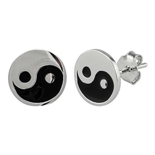 Serebra Jewelry Yin Yang Ohrstecker Ohrringe aus 925 Sterlingsilber Damen Frauen von Serebra Jewelry