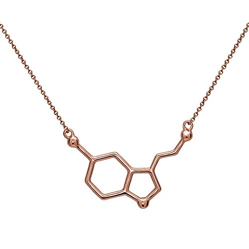 Serebra Jewelry Serotonin Molekül Anhänger Halskette aus 925 Sterling Silber by (Roségold-Überzug) von Serebra Jewelry