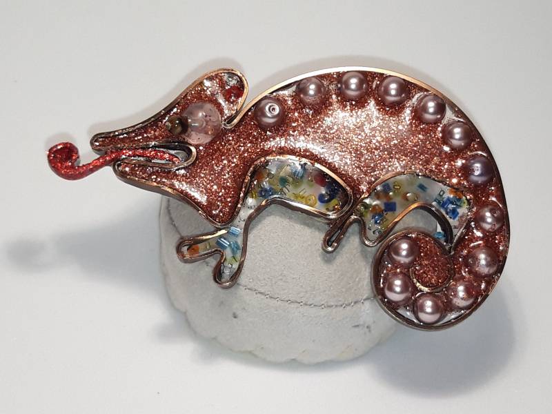 Chamäleon Brosche Handgefertigt Handgefertigter Modeschmuck von SerecomVienna