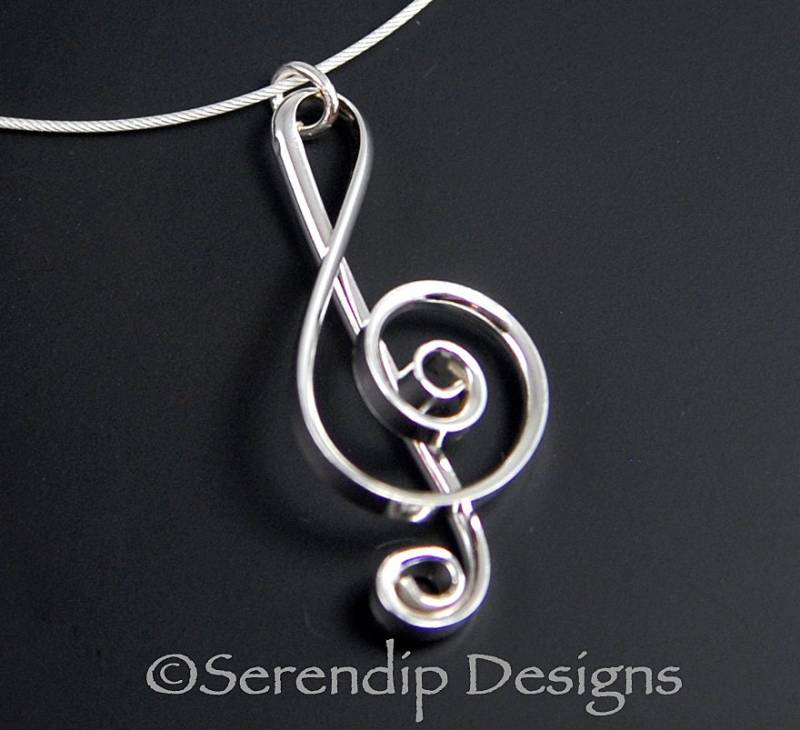Argentium Silber Violinschlüssel Anhänger, Größere Musik Halskette, Sterling Glänzend Kette Sn16 Argentium Silber Violinschlüssel Anhänger, Größere Musik Halskette, Sterling Glänzend Kette Sn16 von SerendipDesignsJewel