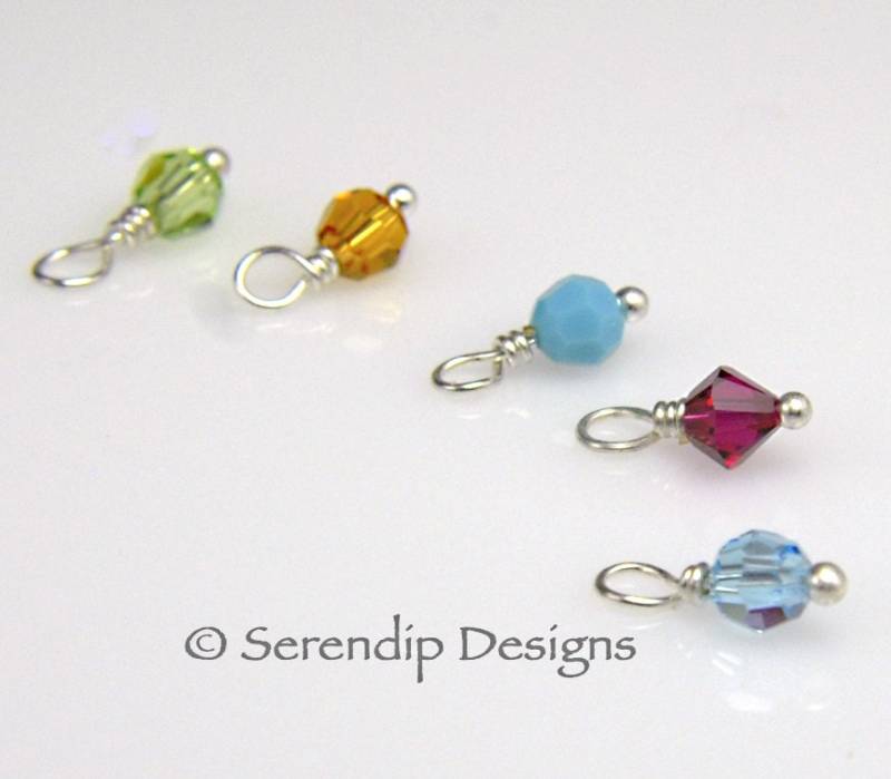 Fügen Sie Birthstone Baumeln Swarovski Kristall 4mm Anhänger Sterlingsilber von SerendipDesignsJewel
