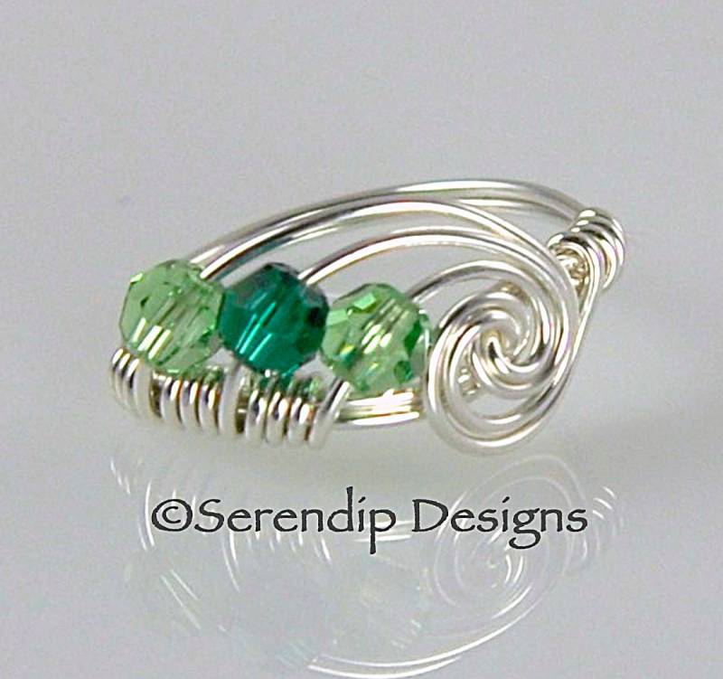 Mütter, Ring, Ring Großmütter, Drei Birthstone Argentium Sterlingsilber Und 3 Swarovski Crystals Mr3-4 von SerendipDesignsJewel