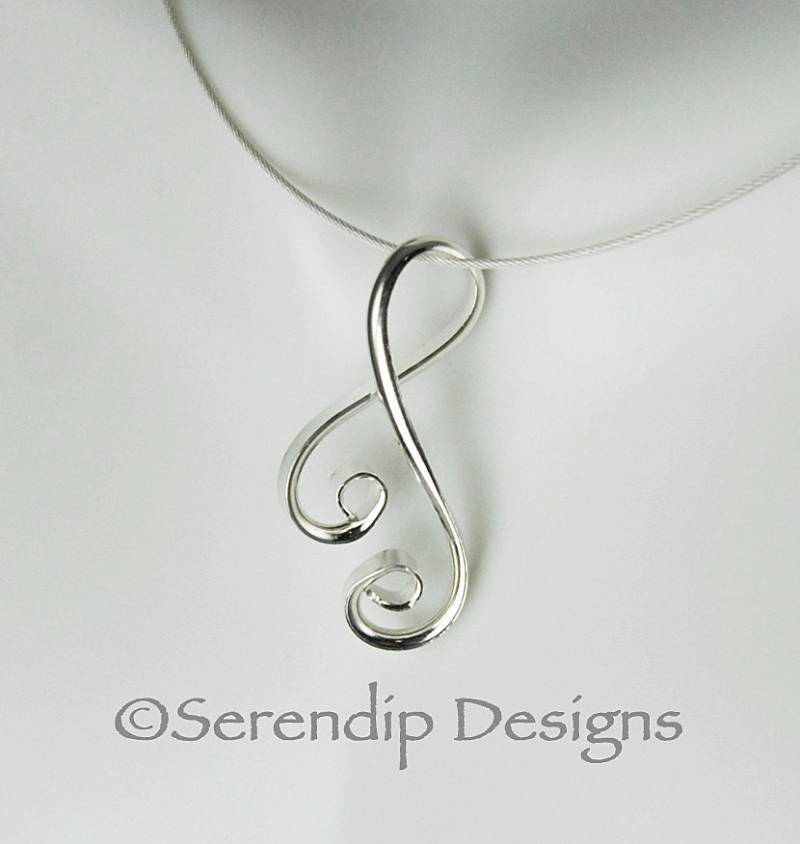 Silber Spiralförmig Yvonne Anhänger, Argentium Sterling Doppelte Spirale Halskette Sn29 von SerendipDesignsJewel
