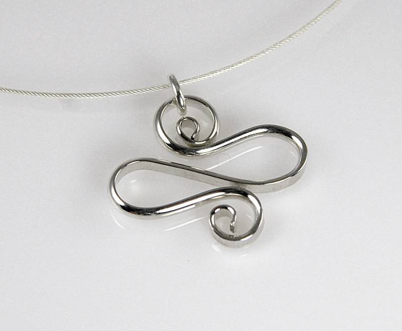Silber Wellig Tina Anhänger, Glänzende Argentium Spirale Halskette, Welle Halskette Sn10 von SerendipDesignsJewel