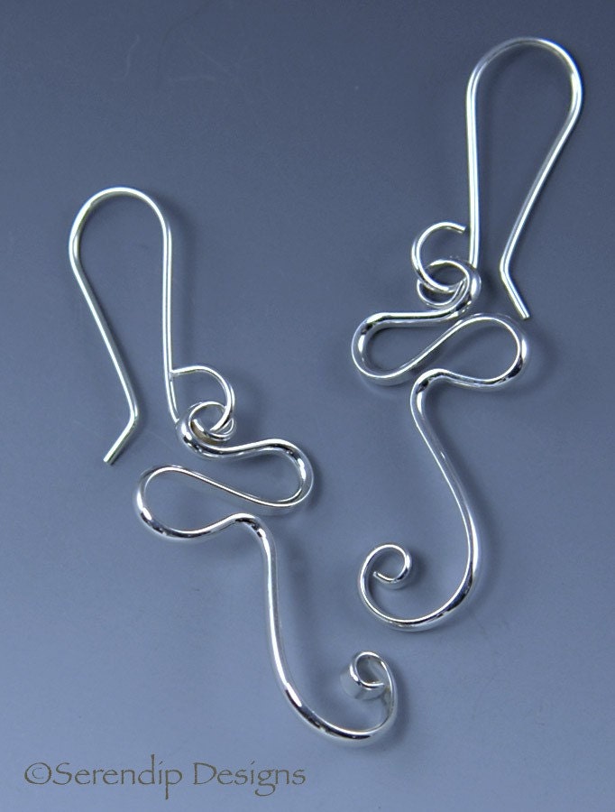 Wellig Spiralen, Argentium Sterlingsilber Wellig Carly Ohrringe Se52 Silber Wellig Spiralen, Argentium Sterlingsilber Wellig Carly Ohrringe Se52 Silber von SerendipDesignsJewel