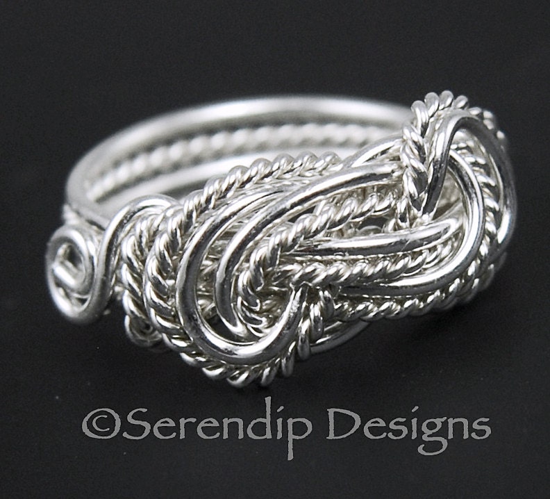 sterling Silber Doppel Twisted Knoten Ring in Ihrer Größe, Ausgefallene Große Liebhaber sterling Silber Doppel Twisted Knoten Ring in Ihrer Größe, Ausgefallene Große Liebhaber von SerendipDesignsJewel