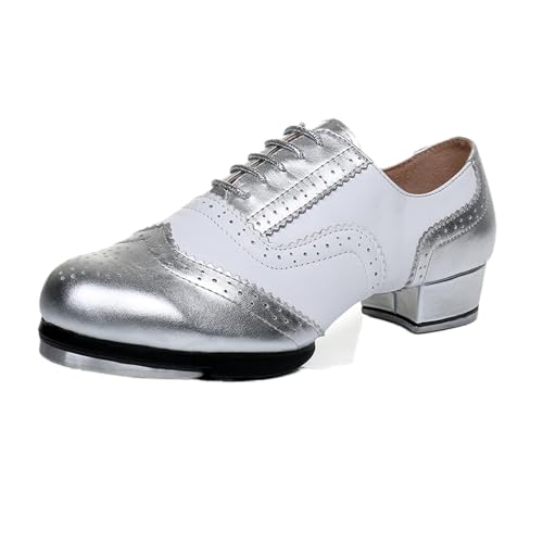 Steppschuhe Herren,Steppschuhe für Damen,Stepptanzschuhe Leder,Schuhe Slip OnTanzschuhe ,Gesellschaftstanzschuhe,Geeignet für tägliche Auftritte und Stepptanztraining durch Tanzlehrer und von SerendipitousWhisper