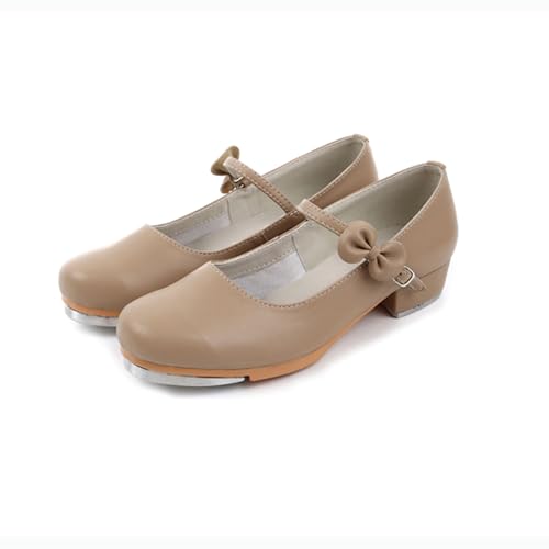 Steppschuhe für Damen,Stepptanzschuhe Leder,Steppschuhe Niedriger Absatz,mit Rutschfester Spitze,Schuhe Slip OnTanzschuhe ,für Kinder und Erwachsene,Geeignet für tägliche Auftritte von SerendipitousWhisper