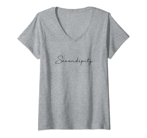 Damen Serendipity Happiness Grateful Lustiges Geschenk T-Shirt mit V-Ausschnitt von Serendipity Happy Blessed Summer Vacay KLove Tee
