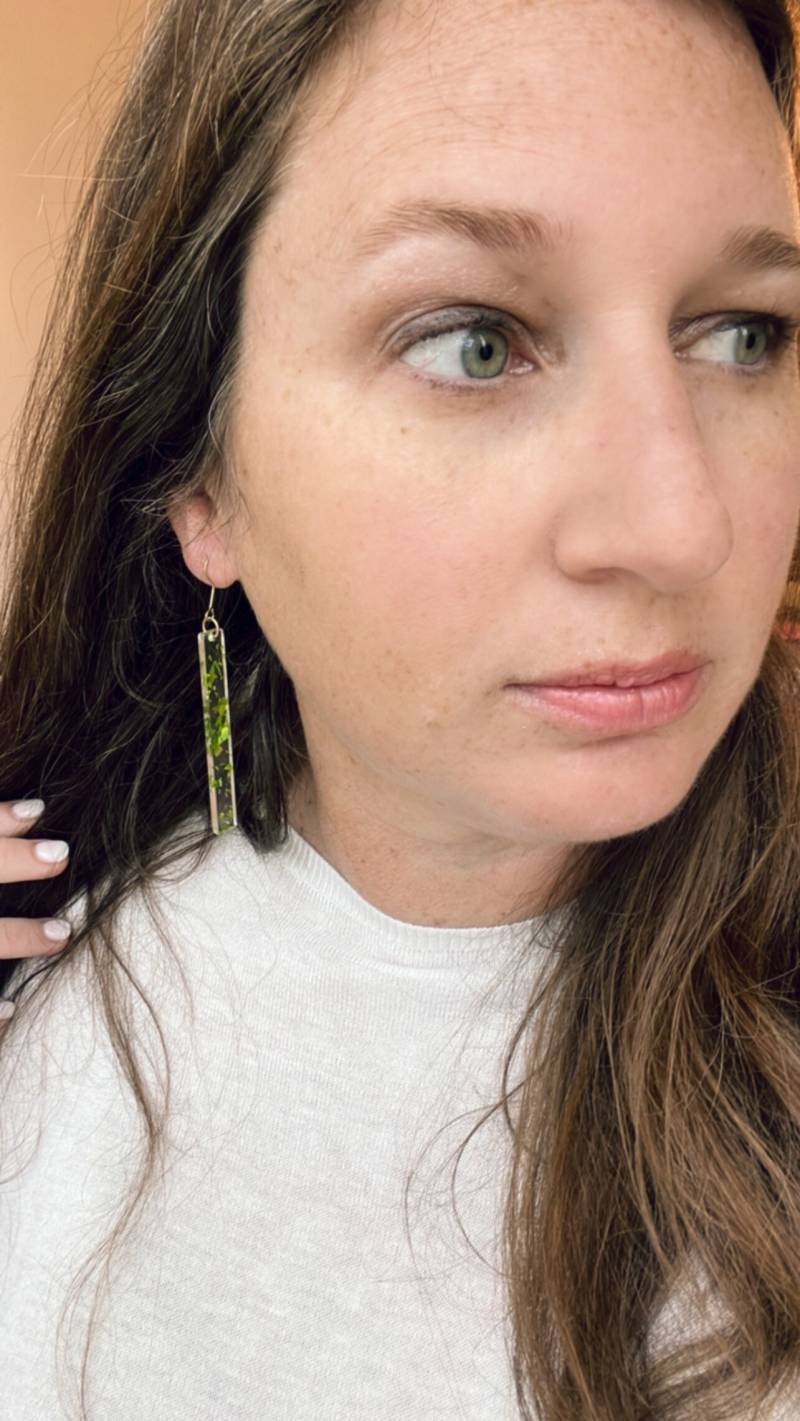 Grün Und Gold Sparkle Bar Ohrringe | Funkeln St. Paddys Tag Statement Kostenloser Versand von SerendipityBaublesCo