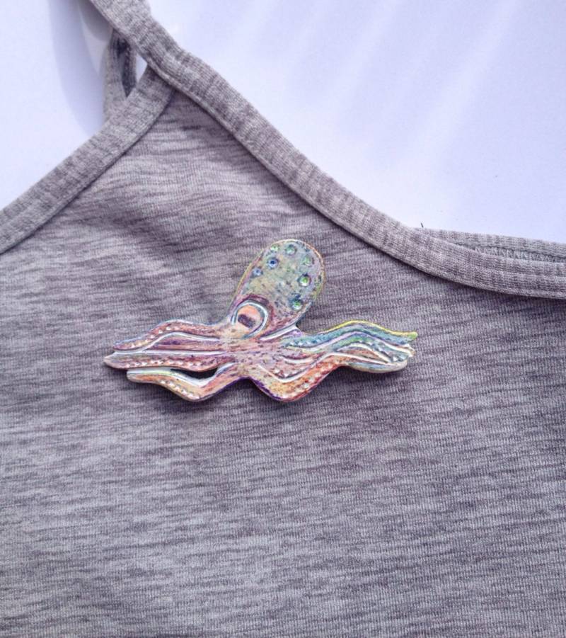 Krake Brosche Pin Oktopus Tintenfisch Krake Brosche Pin Oktopus Tintenfisch von SerendipityFactory