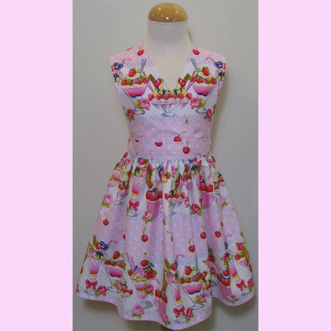 Mädchen Eis Print Kleid Alter 4 Sundae Pink von SerendipityGDDsShop