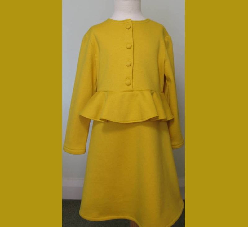 Mädchen Gelb Lange Ärmel Winter Kleid Alter 7 Lucy von SerendipityGDDsShop