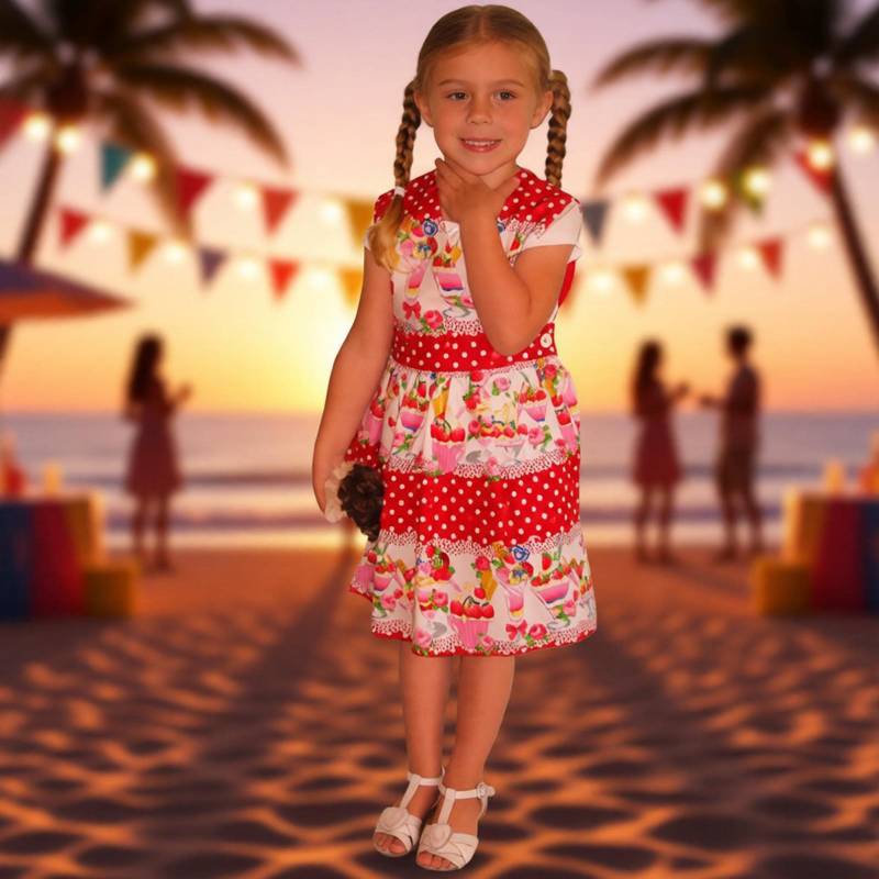 Mädchen Trägerkleid Alter 4 Sundae Rot von SerendipityGDDsShop