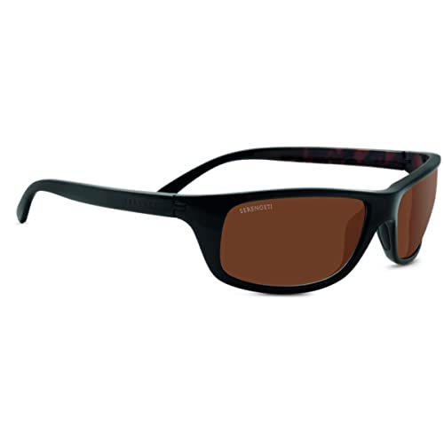 SERENGETI BORMIO SUNGLASSES (SHINY BLACK TORTOISE FRAME POLARIZED PHD DRIVERS LENS) von Serengeti