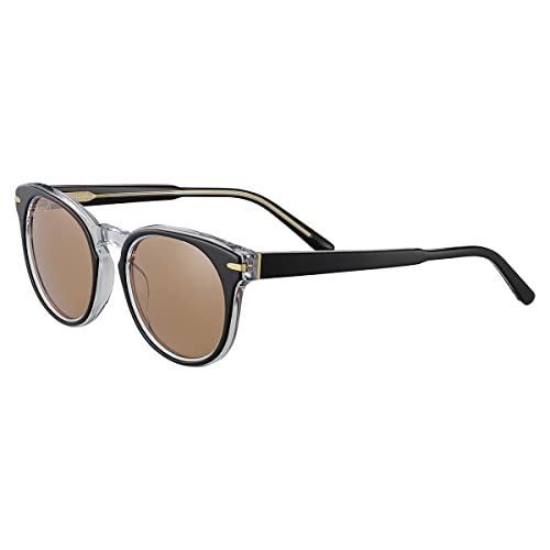 SERENGETI Unisex HAVAH Sonnenbrille, Shiny Black Transparent Layer von Serengeti