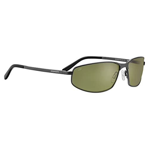 Serengeti - MATERA 2.0, Brushed Gunmetal, Saturn 555nm Polarisiert Glas, Medium Größe Sonnenbrille, Sonnenbrille Herren, Sport Sonnenbrille, Wassersport Sonnenbrille von Serengeti