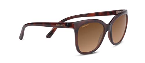 Serengeti Unisex Achat Sonnenbrille, Rot (Red Moss Tortoise Shiny), L von Serengeti