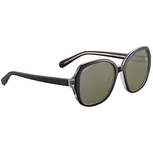 Serengeti Unisex Hayworth Sonnenbrille, Shiny Black Transparent Layer von Serengeti