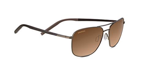 Serengeti Unisex SPELLO Sonnenbrille, Matte Espresso Dark Brown Chocolate Brown, M von Serengeti