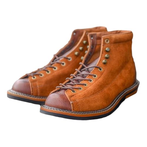 Serenitison Rundkopf Motorradstiefel,Retro Motorradstiefel für Herren,Echtleder Motorrad Stiefel,Damen Rutschfeste Baustellenstiefel,Geeignet für den Stadtverkehr,Mountainbiken oder die Baustelle Serenitison Rundkopf Motorradstiefel,Retro Motorradstiefel für Herren,Echtleder Motorrad Stiefel,Damen Rutschfeste Baustellenstiefel,Geeignet für den Stadtverkehr,Mountainbiken oder die Baustelle von Serenitison