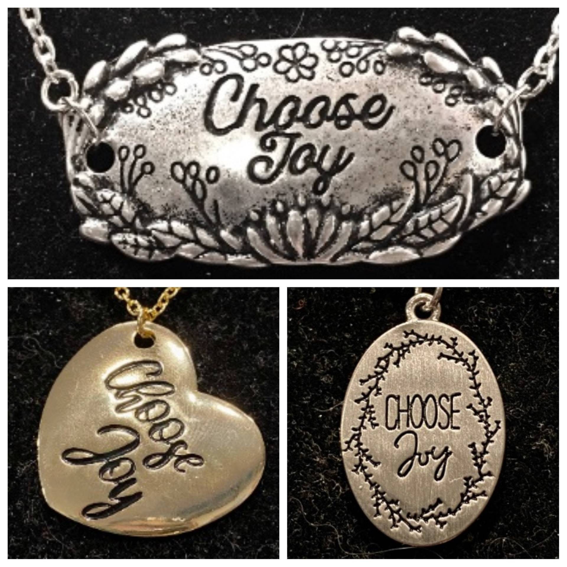 Wählen Sie Joy, Rose Gold, Silber, Herz, Anhänger, Halskette von SerenityGraceJewelry