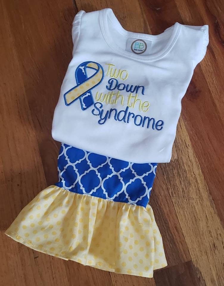 Down-Syndrom, Zwei Mit Dem Syndrom, Gottes Geschenk Outfit, Rüschen-Hosen-Set, Rüschen-Short-Set, Capri-Set von SerenityroseBoutique