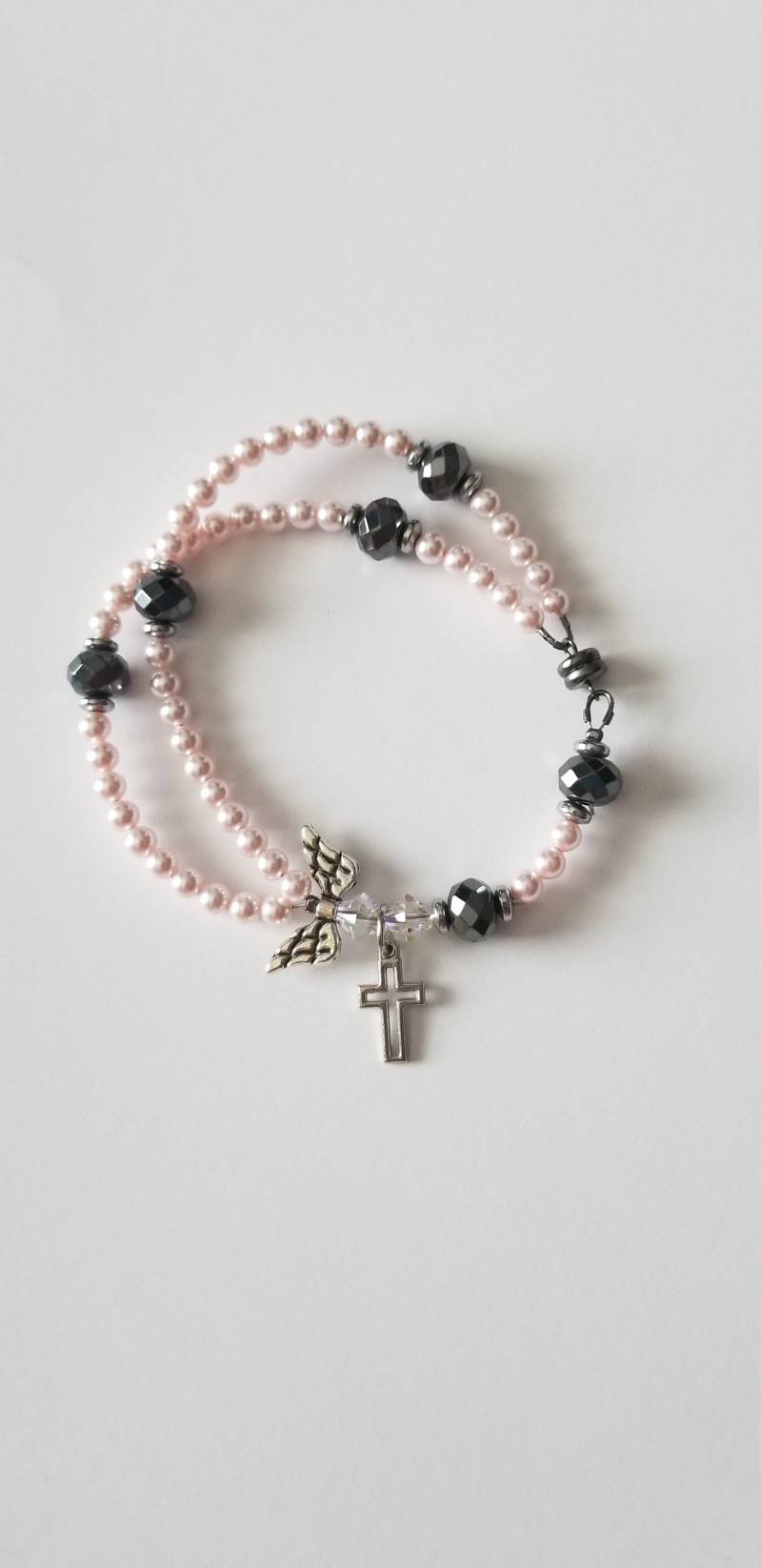 Engel Rosa Swarovski Perle Rosenkranz Armband Engel Rosa Swarovski Perle Rosenkranz Armband von SerenitysRainbows