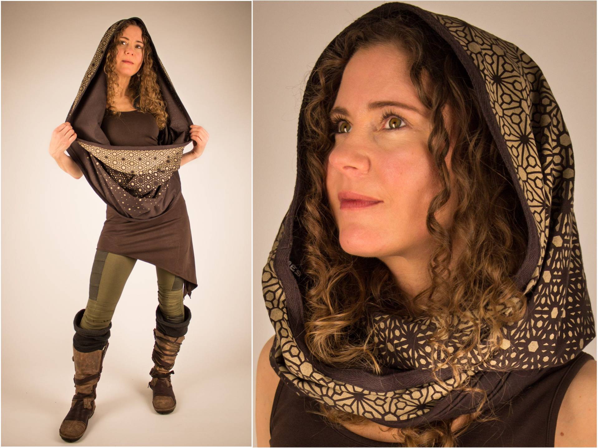 Boho Heilige Geometrie Schal | Bio Bambus Weicher Halswärmer Hippie-Schal Perfektes Vielseitiges Geschenk Für Sie Kopftuch Fairy Forest Design von SeresClothing