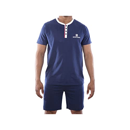 Serge Blanco Herren Pyjama SER/1/ENC Pyjamaset, Bleu, L von Serge Blanco