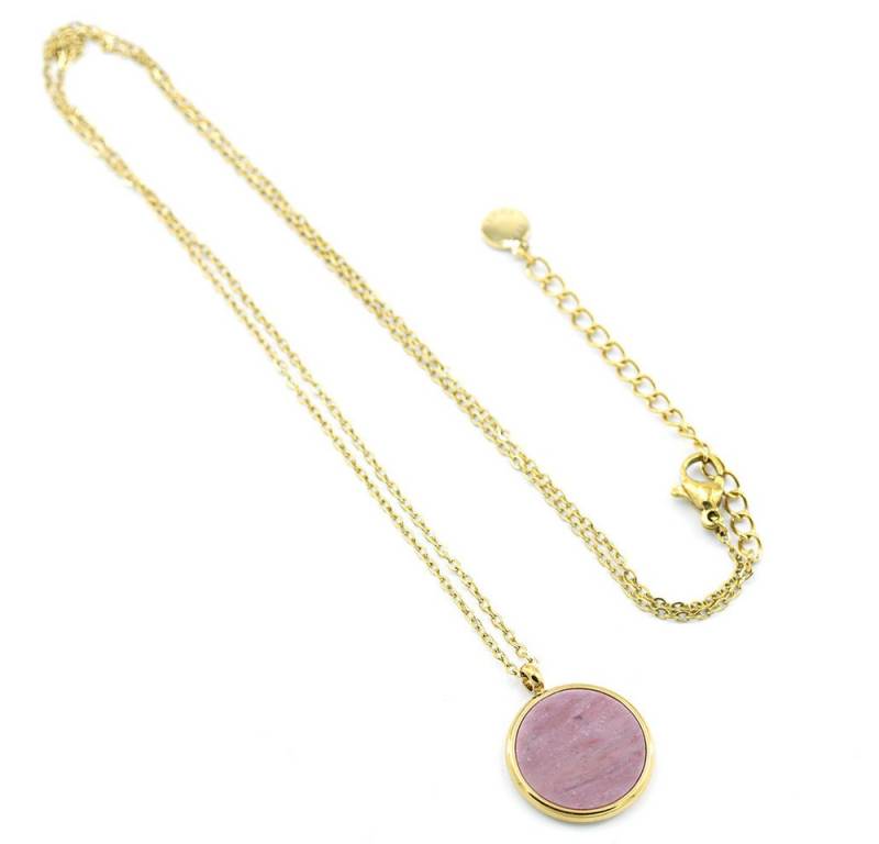 Sergio Engel Collier Beach Kette 02 elegante Edelstahlkette mit Naturstein-Anhänger (Set, 2-tlg., inkl. Schmuckanhänger) von Sergio Engel