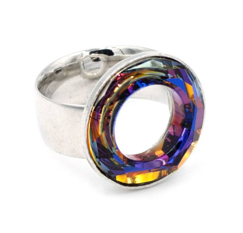 Sergio Engel Fingerring Cosmic Ring 02 Rhodinierter Statement-Ring mit Cosmic-Kristall (1-tlg) von Sergio Engel