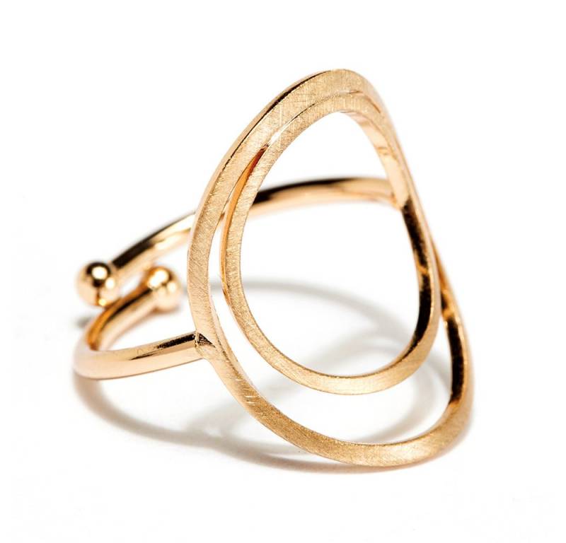 Sergio Engel Fingerring Pura Ring 17 Doppelkreis-Design, Edelstahl von Sergio Engel