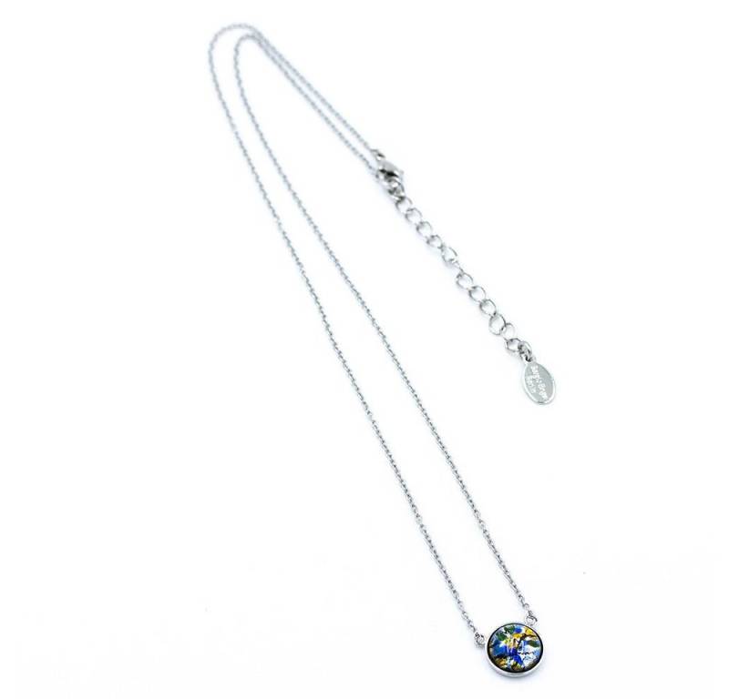 Sergio Engel Kette mit Anhänger Bohemia (Set, Set), Manufakturschmuck Edelstahl-Kette Cabochon aus böhmischem Glas von Sergio Engel