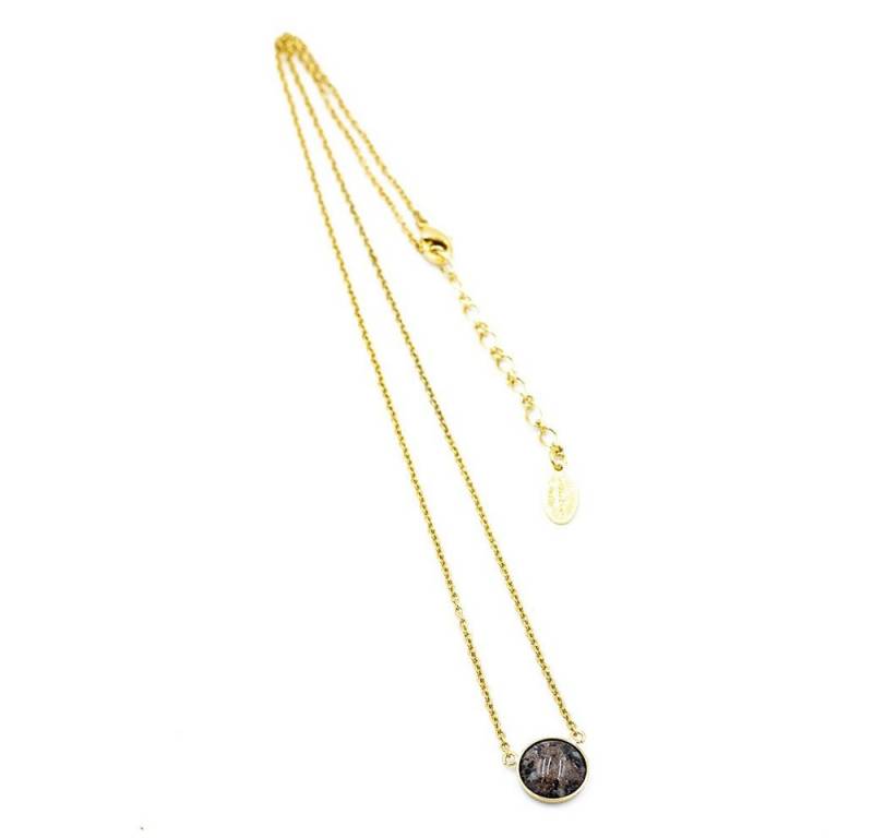 Sergio Engel Kette mit Anhänger Bohemia (Set, Set), Manufakturschmuck Edelstahl-Kette Cabochon aus böhmischem Glas von Sergio Engel