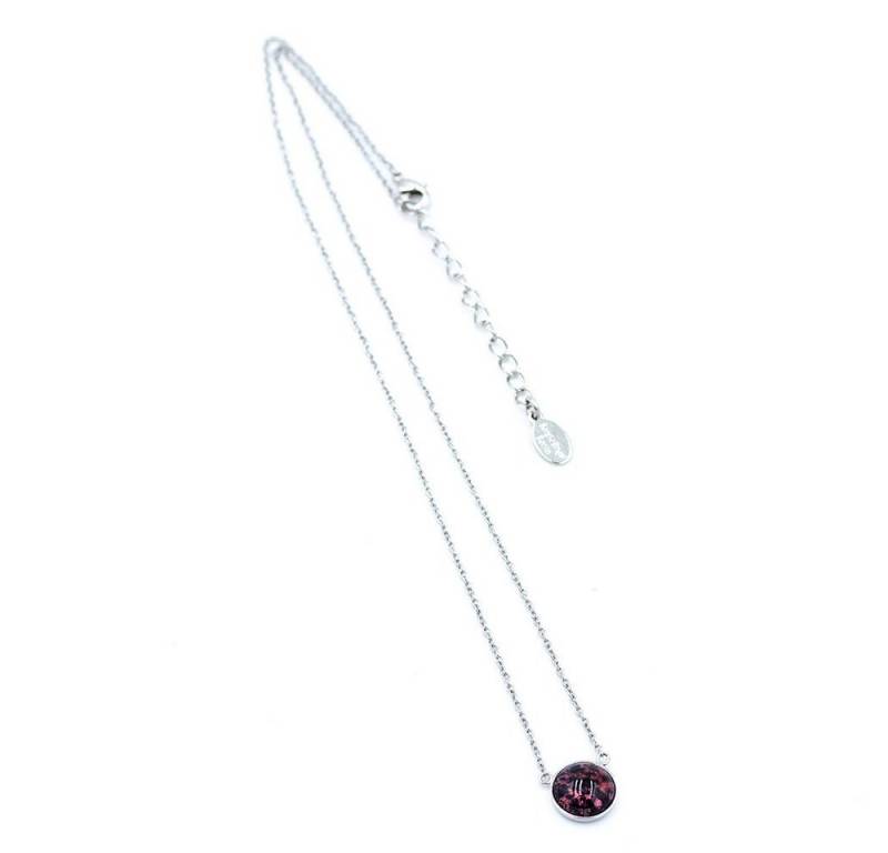 Sergio Engel Kette mit Anhänger Bohemia (Set, Set), Manufakturschmuck Edelstahl-Kette Cabochon aus böhmischem Glas von Sergio Engel