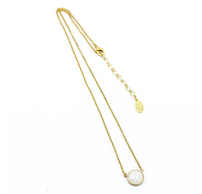 Sergio Engel Kette mit Anhänger Bohemia (Set, Set), Manufakturschmuck Edelstahl-Kette Cabochon aus böhmischem Glas von Sergio Engel