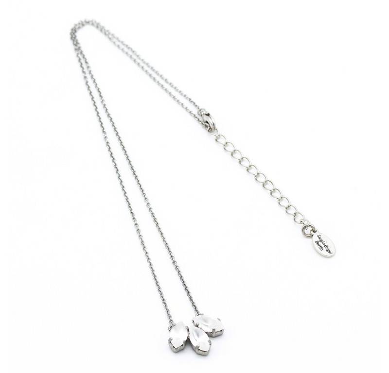 Sergio Engel Kette mit Anhänger Navette (Set, Set), Manufakturschmuck Edelstahl-Kette mit Navette-Kristallen von Sergio Engel