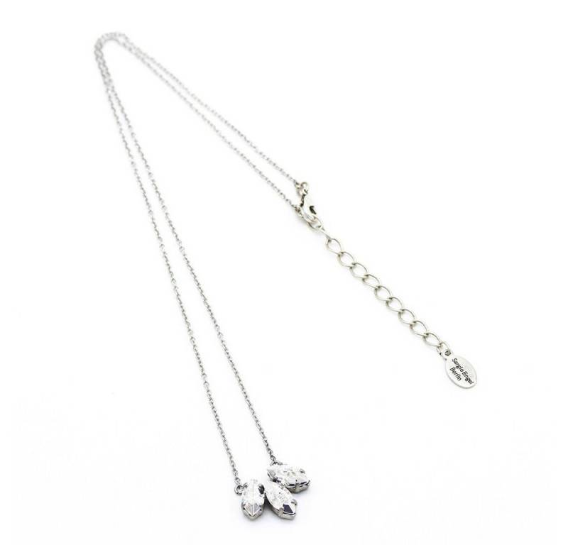 Sergio Engel Kette mit Anhänger Navette (Set, Set), Manufakturschmuck Edelstahl-Kette mit Navette-Kristallen von Sergio Engel