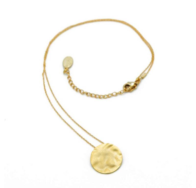 Sergio Engel Kette mit Anhänger Sienna Kette 01 Minimalistisch, mit gewelltem, mattiertem Anhänger (Set, 2-tlg., inkl. Schmuckanhänger) von Sergio Engel