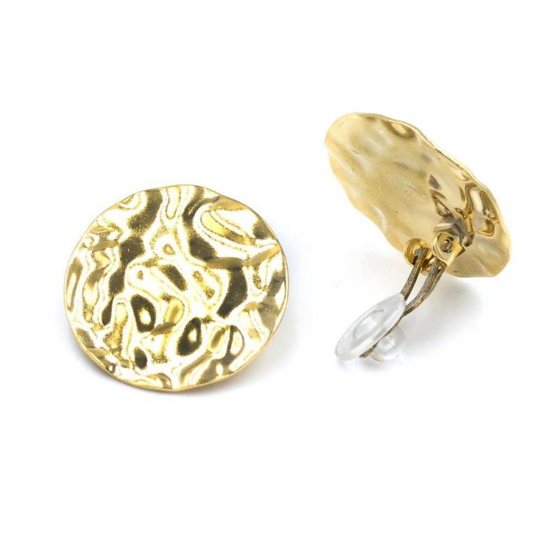 Sergio Engel Ohrclip-Set Flow Ohrclip 01 Ausdrucksstarker Plättchenohrclip, gehämmerte Optik (Paar Ohrclips, 2-tlg., Paar) von Sergio Engel