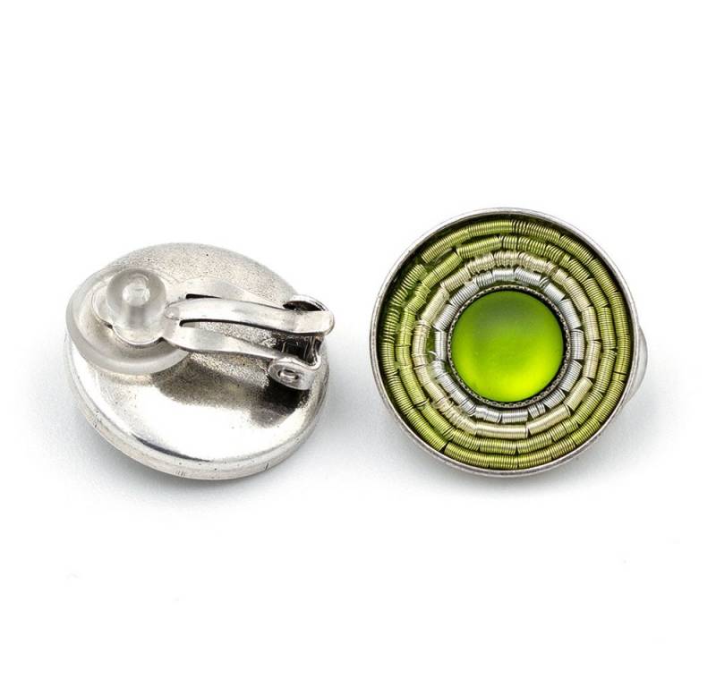 Sergio Engel Ohrclip-Set India Antik Ohrclip 02 farbenfroher Clip mit leuchtendem Glascabouchon (Paar Ohrclips, 2-tlg., Paar) von Sergio Engel