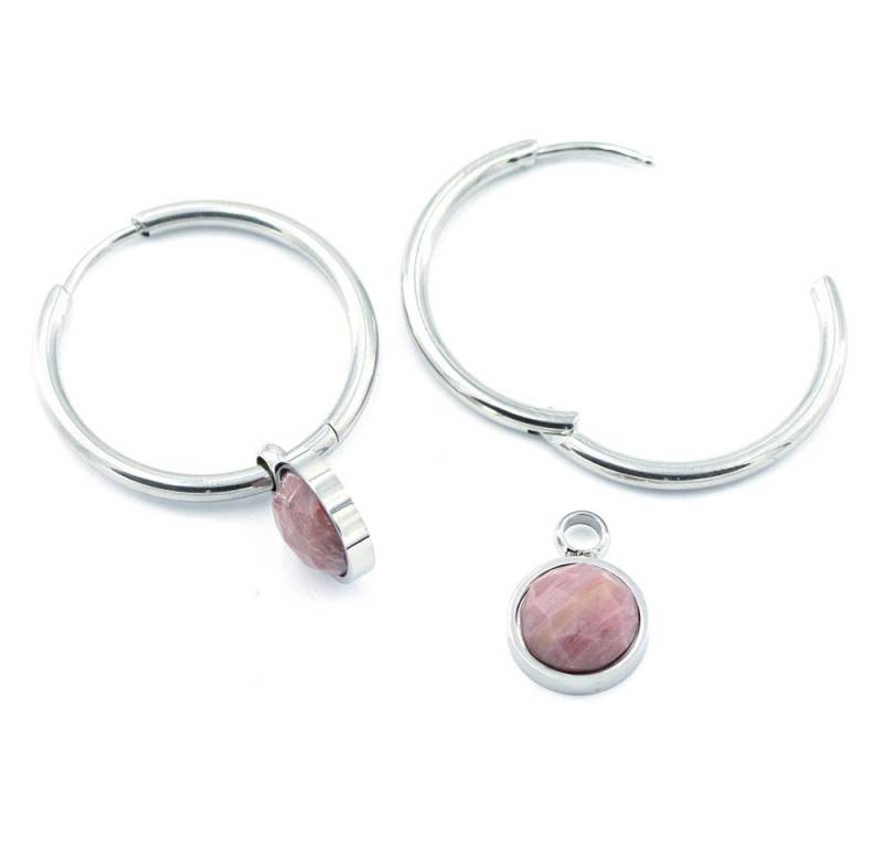 Sergio Engel Ohrring-Set Beach Ohrring 02 Edelstahl-Klappcreolen mit Naturstein-Anhänger (Set aus Creole und Anhänger, 4-tlg., Set) von Sergio Engel