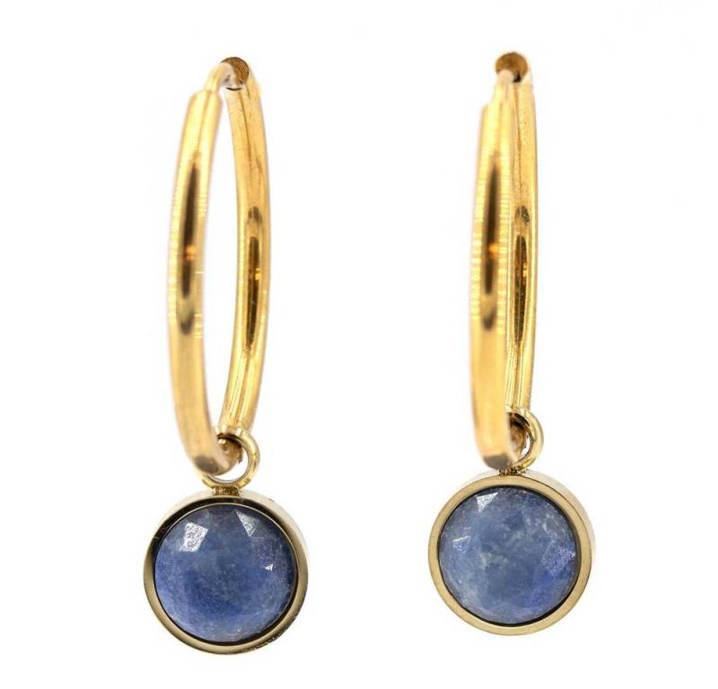 Sergio Engel Ohrring-Set Beach Ohrring 02 Edelstahl-Klappcreolen mit Naturstein-Anhänger (Set aus Creole und Anhänger, 4-tlg., Set) von Sergio Engel