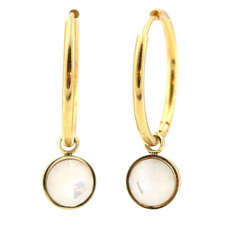 Sergio Engel Ohrring-Set Beach Ohrring 02 Edelstahl-Klappcreolen mit Naturstein-Anhänger (Set aus Creole und Anhänger, 4-tlg., Set) von Sergio Engel