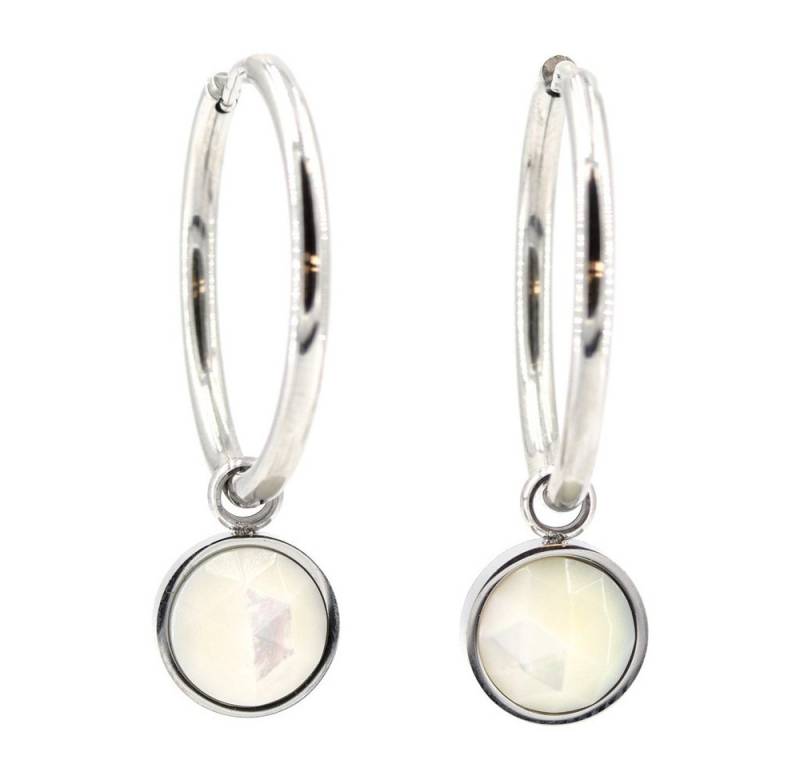 Sergio Engel Ohrring-Set Beach Ohrring 02 Edelstahl-Klappcreolen mit Naturstein-Anhänger (Set aus Creole und Anhänger, 4-tlg., Set) von Sergio Engel