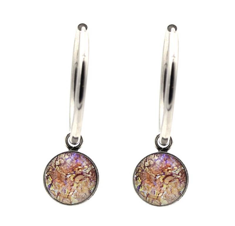 Sergio Engel Ohrring-Set Bohemia Ohrring 11 Edelstahlcreolen mit Glascabouchon-Anhänger (Set aus Creole und Anhänger, 4-tlg., Set) von Sergio Engel