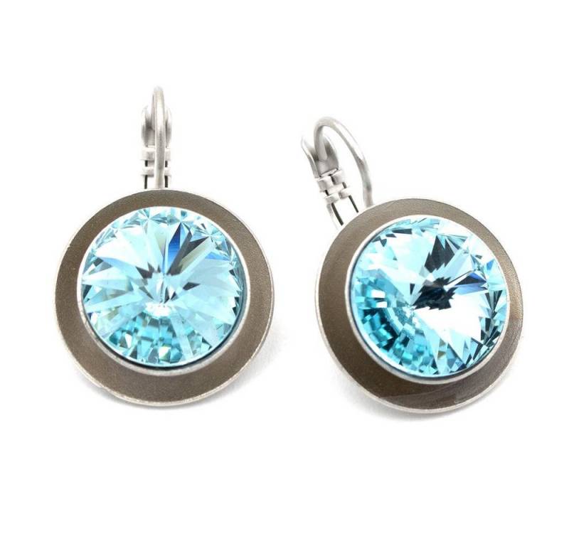 Sergio Engel Paar Ohrhänger Rivoli Ohrring 07 Statementohrring mit großem Kristall, mattiert (Paar Ohrhänger, 2-tlg., Paar) von Sergio Engel